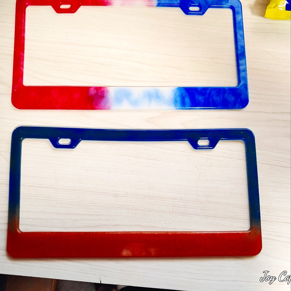 Homemade resin license plate covers